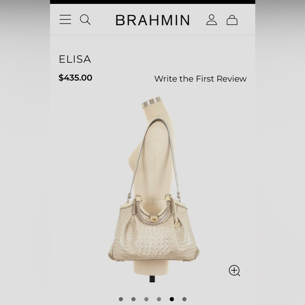 Brahmin Elisa Limestone Tri-Textured Leather Purses - Picture 14 of 16